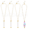 4Pcs Brass Round Ball Cable Chain Necklace Making NJEW-TAC0019-1