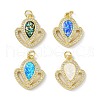 Brass Micro Pave Cubic Zirconia Pendants KK-A197-27G-1
