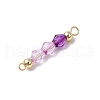 15Pcs 5 Colors Acrylic Bicone Beaded Connector Charms PALLOY-JF03476-6