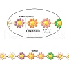 304 Stainless Steel Daisy Flower Link Chains with Enamel AJEW-CJ0001-22C-2