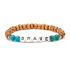 Natural Wood Round Beads Stretch Bracelets Sets BJEW-JB07347-3