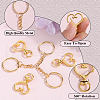 SOFPLATE 150Pcs 3 Styles Heart Shape Zinc Alloy Swivel Lobster Clasp with Iron Split Key Rings with 304 Stainless Steel Jump Rings FIND-SP0002-59G-6