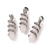 Natural Rose Quartz Double Terminal Pointed Pendants G-C051-02B-1