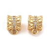 Brass Micro Pave Clear Cubic Zirconia Tube Bails KK-S394-06E-1
