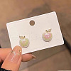 Apple Alloy Plastic Stud Earrings FS-WG1EC88-01-1