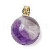 Natural Amethyst Sphere Pendants G-D094-06B-1