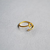 Brass Micro Pave Clear Cubic Zirconia Cuff Rings for Women WG54647-04-1