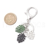 Tropical Leaf Baking Painted Alloy Pendant Keychains KEYC-JKC01270-02-3