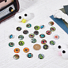 CHGCRAFT 12 Sets 12 Style Luminous Self Adhesive Glass Eyes Cabochons GLAA-CA0001-58-6