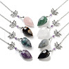 Natural Mixed Stone Teardrop Dowsing Pendulums G-K338-11P-1