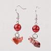Natural Gemstone Dangle Earrings EJEW-JE02120-2