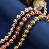 3 Strands 3 Colors Electroplate Non-magnetic Synthetic Hematite Beads Strands G-SZ0001-23-3