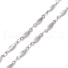 Non-Tarnish 304 Stainless Steel Faceted Bar Link Chain Necklace Makings AJEW-JB01185-01-3