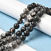 Natural Black Agate Beads Strands G-M402-D02-2