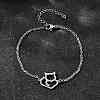 201 Stainless Steel Fox Link Bracelets BJEW-B128-05P-1