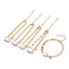 Mother's Day Jewellery Natural Baroque Pearl Keshi Pearl Link Bracelets BJEW-JB05803-1