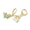 Butterfly Real 18K Gold Plated Brass Dangle Leverback Earrings EJEW-L268-035G-02-2