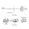 100Pcs 304 Stainless Steel Stud Earring Findings STAS-YW0001-43C-5