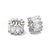 Brass Micro Pave Cubic Zirconia European Beads KK-F894-11P-1