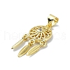 Rack Plating Real 18K Gold Plated Brass Micro Pave Clear Cubic Zirconia Pendants KK-B084-13G-01-2