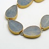 Flat Teardrop Natural Blue Aventurine Beadd Strands G-N0119-05-2