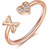 Adjustable Brass Rhinestone Cuff Rings FS-WG29D83-40-1