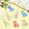 15Pcs 5 Colors Transparent Acrylic Pendant ENAM-SZ0004-28-5