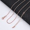 Brass Column Link Chain Necklaces for Women NJEW-D302-05RG-1