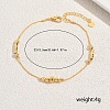 Brass Geometric Round Column Beads Link Chain Anklets for Women NO8151-3