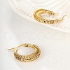 Elegant Threaded Circle Stainless Steel Hoop Earrings RR8949-1