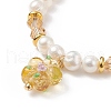 Mother's Day Jewellery 4Pcs 4 Color Lampwork Flower Charm Bracelets Set BJEW-TA00177-3
