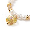 4Pcs 4 Color Lampwork Flower Charm Bracelets Set BJEW-TA00177-3