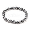 Faceted Round Terahertz Stone Beaded Stretch Bracelets for Women Men BJEW-H590-04A-02-1