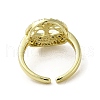 Rack Plating Brass with Clear Cubic Zirconia Cuff Rings RJEW-G308-01D-G-3