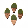 Opaque Resin & Walnut Wood Pendants RESI-N025-031-B02-2