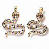 Brass Micro Pave Cubic Zirconia Pendants KK-R130-001G-NF-2