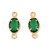 Brass K9 Glass Connector Charms KK-K295-01G-05-1