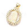 Brass Micro Pave Cubic Zirconia Pendants KK-I657-32G-A-3