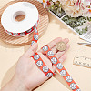 20 Yards Sport Ball Printed Polyester Volleyball Grosgrain Ribbon OCOR-WH0085-75A-02-3
