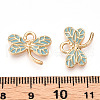 Light Gold Plated Alloy Pendants X-ENAM-T009-69B-RS-3