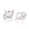 925 Sterling Silver Micro Pave Clear Cubic Zirconia Pendant Claw Cabochon Settings STER-N016-46P-2