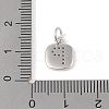 Rack Plating Brass Micro Pave CLear Cubic Zirconia Charms KK-E110-14P-P-3