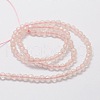 Faceted Round Natural Rose Quartz Bead Strands G-L437-12-4mm-2