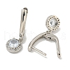 Flat Round Brass Micro Pave Clear Cubic Zirconia Hoop Earrings EJEW-I307-02P-2