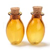 Oval Glass Cork Bottles Ornament AJEW-O032-03A-1