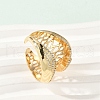 Brass Micro Pave Clear Cubic Zirconia Open Cuff Rings for Women RJEW-A059-05G-1