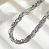 Non-Tarnish 304 Stainless Steel Interlocking Triple Herringbone Chain Necklace for Men Women NJEW-H167-01P-3