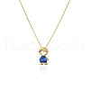 Brass Pave Heart Cubic Zirconia Boy Pendant Cable Chain Necklaces FS-WGE547A-08-2
