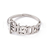 304 Stainless Steel Constellation Open Cuff Ring for Women RJEW-C035-01K-P-2