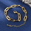 Brass Paperclip Chain Bracelets for Women Men BJEW-F494-03G-1